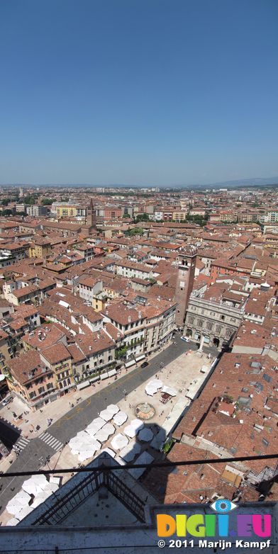 SX19190-3 Panorama view down from Lamberti Tower, Verona, Italy